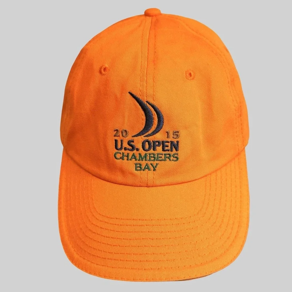2015 U.S. Open Chambers Bay Hat Cap Strap Back Mens‎ One Size Orange Golf USGA